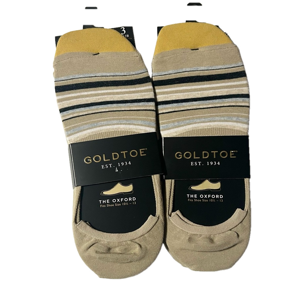 Gold Toe Men’s  No Shoe Socks The Oxford Fit 6 Pairs Size 10.5 - 13 NEW